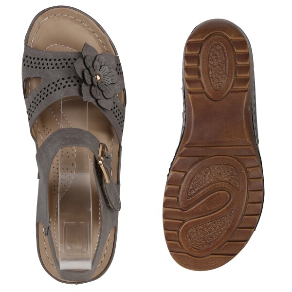 Damen Komfort Sandalen in Khaki