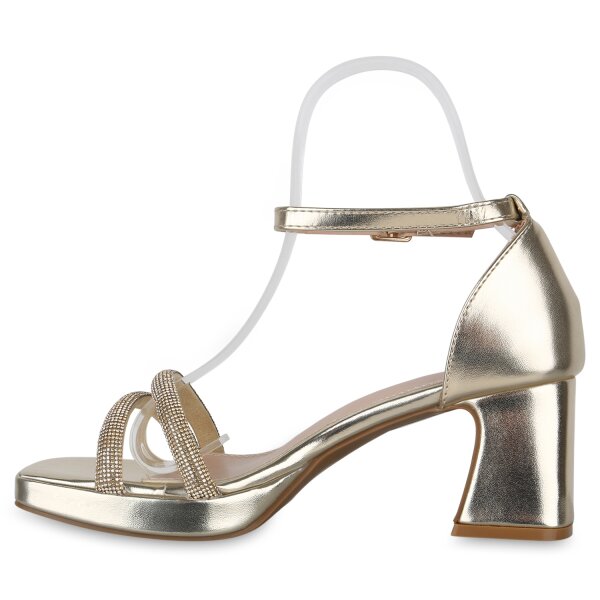 Damen Riemchensandaletten in Gold