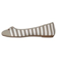 Damen Klassische Ballerinas in Grau Weiss
