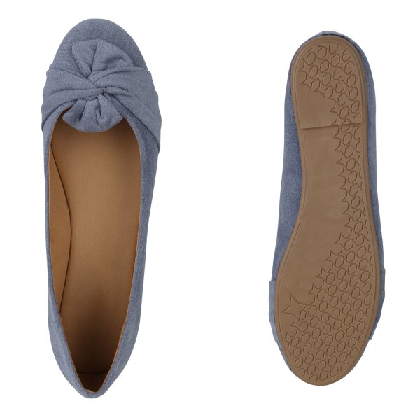 Damen Übergrößen Klassische Ballerinas in Blau