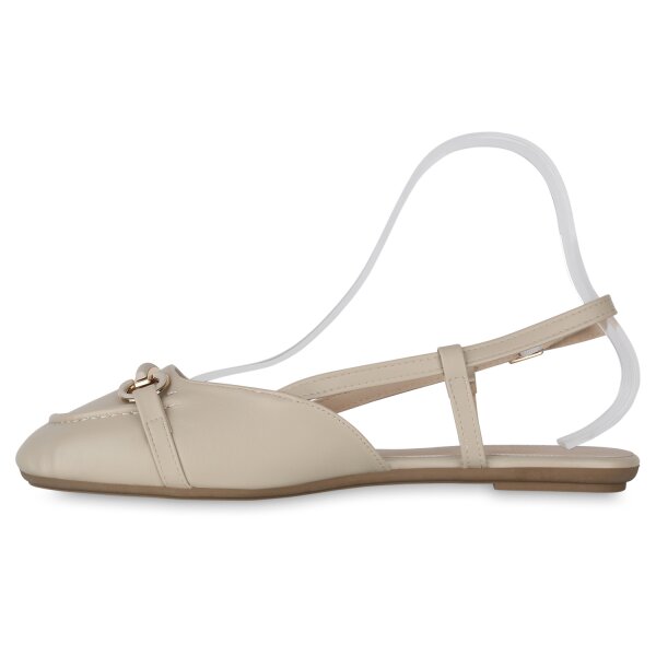 Damen Sling Ballerinas in Beige