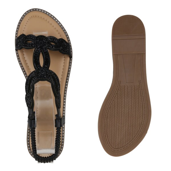 Damen Riemchensandalen in Schwarz