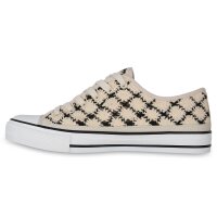 Damen Sneaker Low in Beige Schwarz
