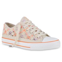 Damen Sneaker Low in Beige Orange