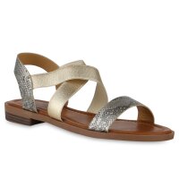 Damen Riemchensandalen in Gold