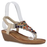 Damen Keilsandaletten in Beige
