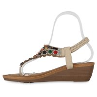 Damen Keilsandaletten in Beige