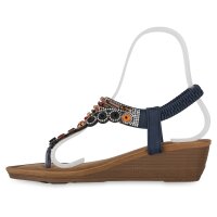 Damen Keilsandaletten in Dunkelblau