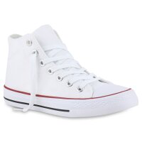 Damen Sneaker High in Weiss Rot