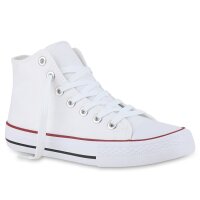 Herren Sneaker High in Weiss Rot