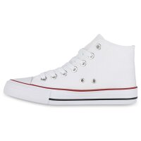 Herren Sneaker High in Weiss Rot