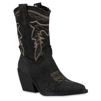 Damen Cowboy Boots in Schwarz