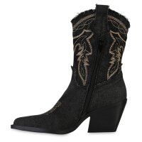 Damen Cowboy Boots in Schwarz