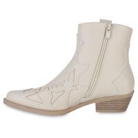 Damen Cowboy Boots in Beige