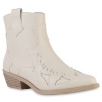 Damen Cowboy Boots in Beige