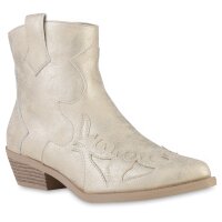 Damen Cowboy Boots in Gold