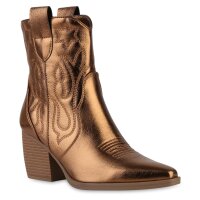 Damen Cowboy Boots in Bronze