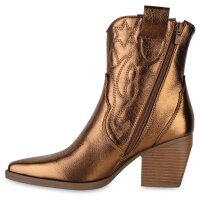 Damen Cowboy Boots in Bronze