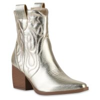 Damen Cowboy Boots in Gold