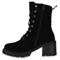 Damen Schnürstiefeletten in Schwarz