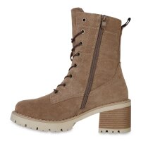 Damen Schnürstiefeletten in Khaki