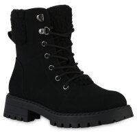 Damen Schnürstiefeletten in Schwarz