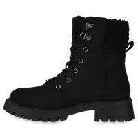 Damen Schnürstiefeletten in Schwarz