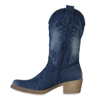 Damen Cowboy Boots in Dunkelblau
