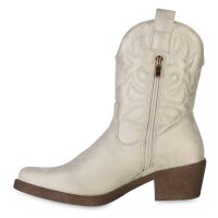 Damen Cowboy Boots in Gold Weiss PU