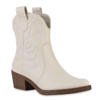 Damen Cowboy Boots in Creme