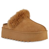 Damen Pantoffeln in Hellbraun