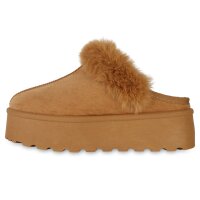 Damen Pantoffeln in Hellbraun