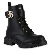 Damen Schnürstiefeletten in Schwarz
