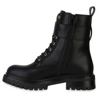 Damen Schnürstiefeletten in Schwarz