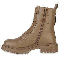 Damen Schnürstiefeletten in Khaki