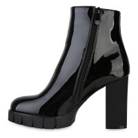 Damen Klassische Stiefeletten in Schwarz Lack