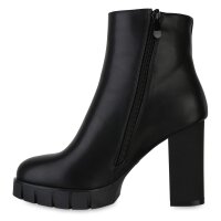 Damen Klassische Stiefeletten in Schwarz PU