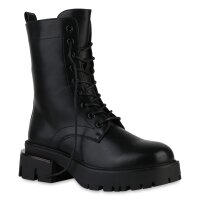 Damen Plateau Boots in Schwarz