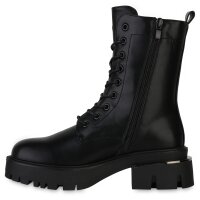 Damen Plateau Boots in Schwarz