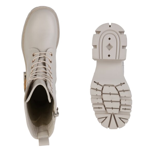 Damen Plateau Boots in Beige