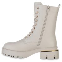 Damen Plateau Boots in Beige