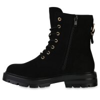 Damen Schnürstiefeletten in Schwarz