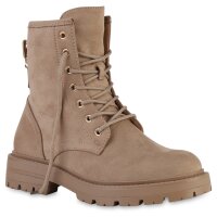 Damen Schnürstiefeletten in Taupe