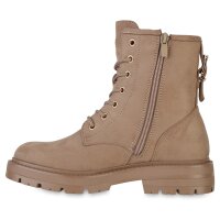 Damen Schnürstiefeletten in Taupe