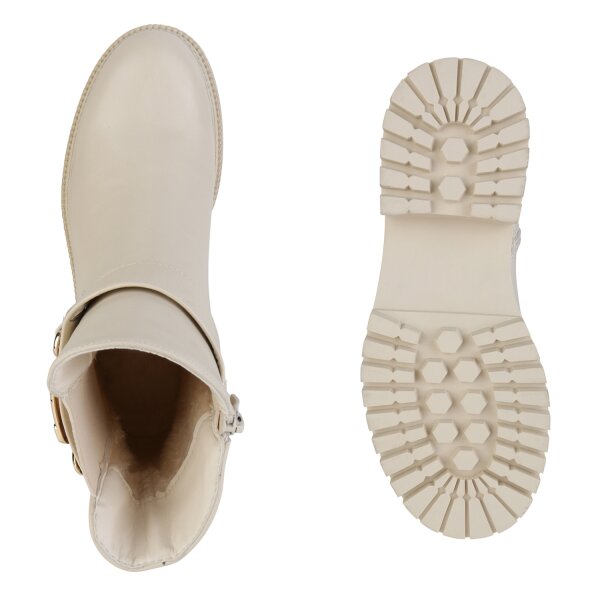 Damen Biker Boots in Beige