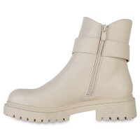 Damen Biker Boots in Beige
