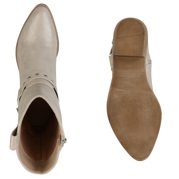 Damen Cowboy Boots in Gold