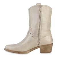 Damen Cowboy Boots in Gold