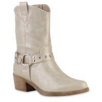 Damen Cowboy Boots in Gold