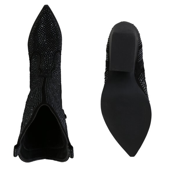 Damen Cowboystiefel in Schwarz